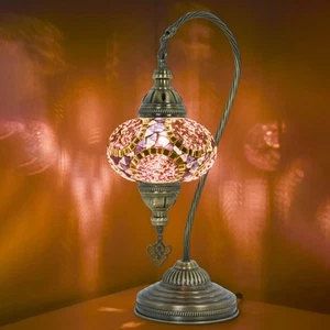 Tiffany Style Mosaic Table Lamp Turkish Moroccan Authentic Desk Light for Rus... - Picture 1 of 8