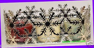 Bath & Body Works Silber SCHNEEFLOCKEN 1,3/1,6 Unzen Mini Trio Kerzenhalter Hülle - Bild 1 von 4