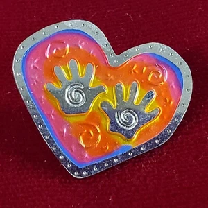 💕 Spilla cuore San Valentino firmata DUE mani artigianale dipinta a mano  - Foto 1 di 2