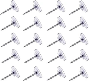 150 Count Push Pins, Clear Thumb Tacks, Flat Thumb Tacks Steel Point - Picture 1 of 2