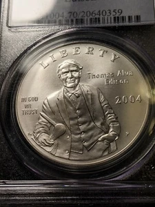 2004-P 90% Silver Edison $1 Commemorative PCGS MS-70... Perfection - Picture 1 of 3