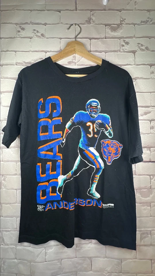 1992 Chicago Bears Anderson NFL Negro Manga Corta Unisex Camiseta HN2667 Foto 1 de 1