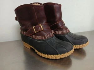 L.L. Botas BEAN 7" de cuero forradas de piel de oveja para mujer talla 6M EE. UU.-ROJO/Negro - Imagen 1 de 8