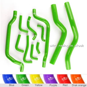 Green For 90-94 MITSUBISHI ECLIPSE DSM 4G63T 1G Coolant Silicone Radiator Hoses - Picture 1 of 6