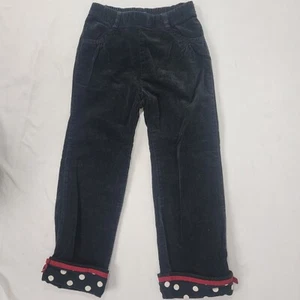 Gymboree Girl's Black Corduroy Pants Decorative Cuff Size 5T 5 T Elastic Waist - Picture 1 of 6