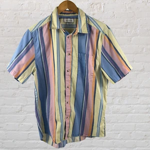 Urban Outfitters Mens Size Medium Shirt Button Down Short Sleeve Pastel Stripes - Picture 1 of 5