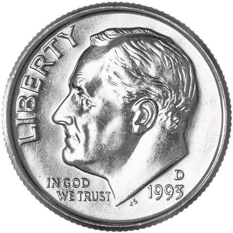 1993 D Roosevelt Dime BU US Coin Cover
