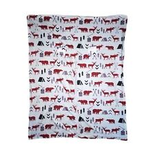 Soft Fleece Red Gray Moose Deer Bear Tent Tree Christmas Holiday Car Seat Cover