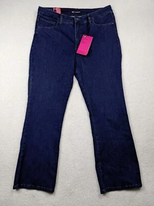 Lee Classic Fit Bootcut Stretch Womens Petite 16P Blue Jean High Rise Dark Wash - Picture 1 of 17
