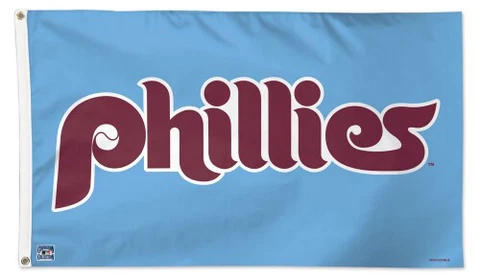 PHILADELPHIA PHILLIES Script-Style Huge 3'x5' Official MLB FLAG by Wincraft Cover