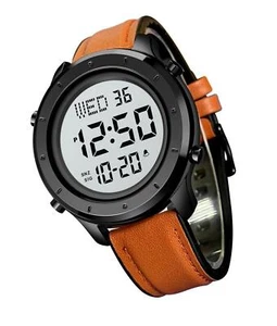 Herren Leder Uhr für Männer Digitaluhr Herren Armbanduhren LED Minimalistisch - Bild 1 von 9