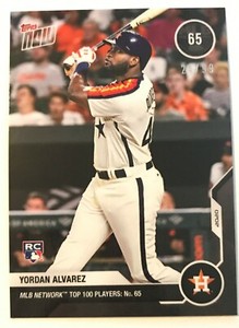 2020 MLB TOPPS NOW - MLB Network's Top 100 Yordan Alvarez RC Black #24/99 Astros