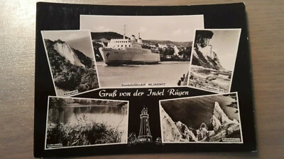 Postkarte Rügen Königsstuhl Fährschiff Saßnitz Granitzer Ort Herthasee_4 - Bild 1 von 4