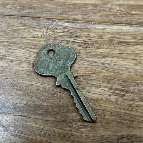 Vintage Antique Brass Bersted Chicago MFG CO Key Jewelry  Arts Crafts Repurpose Cover