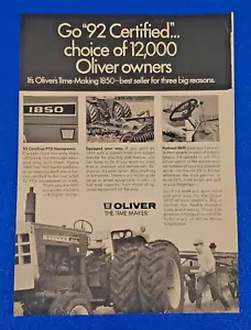 CLASSIC 1969 OLIVER 1850 TRACTOR ORIGINAL PRINT AD SHIPS FREE HEARTLAND OF USA - Picture 1 of 1