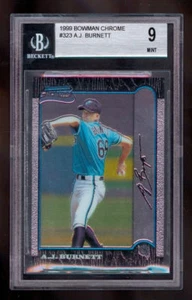 Bowman Chrome A.J. 1999 Tarjeta de béisbol de novato de radiocontrol Burnett #323 BGS 9 como nueva - Imagen 1 de 1