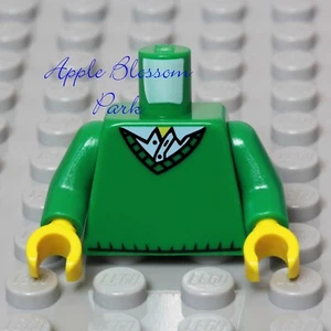 NEW Lego City Girl/Boy Minifig GREEN TORSO w/V-Neck Sweater & Blue Shirt Pattern - Picture 1 of 7