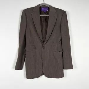 Giacca blazer Ralph Lauren collezione viola etichetta misto lana tessuto un bottone 8 - Foto 1 di 3