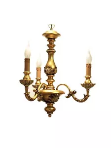 LAMPADARIO IN LEGNO CLASSICO ORO E ARGENTO 3 LUCI COLL DBS 100/3P - Foto 1 di 2