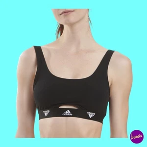 ADIDAS Women's Bralette, Scoop Active Comfort Cotton, Black, UK M | EU 40 | US M - Picture 1 of 4