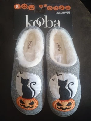 Kooba Damas Zapatillas Halloween Gato Negro Talla S Forradas de Piel Foto 1 de 2