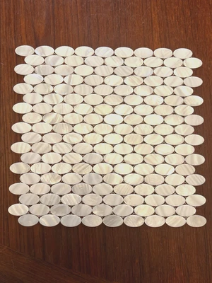 10 Mother of Pearl Real Sea Shell Mosaic Tile 12"x12" Sheet 1" Oval Tiles - Image 1 of 4