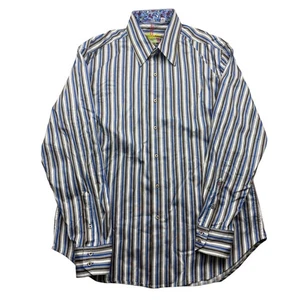 Camicia Robert Graham a righe con bottoni manica lunga designer XL - Foto 1 di 8