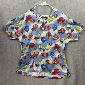 HQ Scrub Woman’s Large Blue Hot Air Balloons - Picture 1 of 8