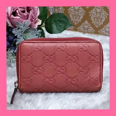 Gucci Estuche para Monedas Cuero Rosa Sima Usado Cremallera Redonda De Japón Mujer Foto 1 de 4