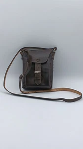 Handmade Leather Crossbody Bag Brown - Picture 1 of 7