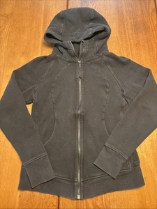 Lululemon scuba Jacket Women's Size 8 Black Full Zip Sweatshirt Hoodie EUC - Picture 1 of 8