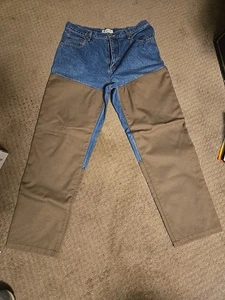 Columbia 34x32 Brush Briar Pants Upland Field Blue Jeans Hunting Hiking Ranch - Picture 1 of 14