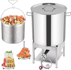 100QT Stainless Steel Pot with 200,000 BTU Propane Burner - Seafood Boil Pot - Picture 1 of 7