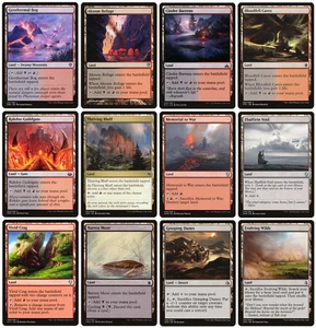 MTG - 12 x Different Black & Red Rakdos Lands for COMMANDER deck building - LP - Picture 1 of 1