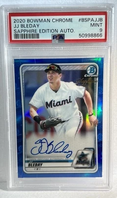 J.J. Bleday Auto 2020 Bowman Chrome Sapphire BCP-116 PSA 9 - Image 1 of 2