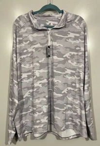 Johnnie O Men’s Patton Golf Quarter Zip Pullover White Gray Camo Pattern 2XL NWT - Picture 1 of 18