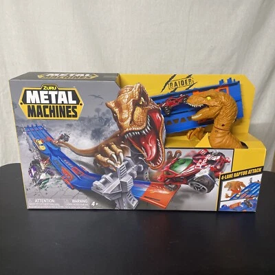 Zuru Metal Machines 4-Lane Raptor Attack Race Track Set W/ Die Cast Car Raider - Image 1 of 4