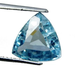 Certified 4.95 Ct Natural Santa Maria Blue Aquamarine Trillion Loose Gemstone - Picture 1 of 6
