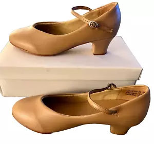 NIB! LEO’S CHORUS LINE LADIES 8.5 LS3305L 1.5" HEEL TAP SHOES TAN SZ 8.5 M - Picture 1 of 6