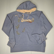 Vtg Element Skateboard Hoodie w Thumb Holes, Embroidered Flowers, Size M, Y2K