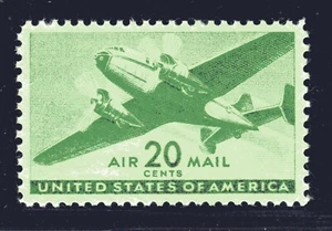 U.S. STAMP #C29 --- 20c TRANSPORT PLANE AIRMAIL— XF-SUPERB -MINT -GRADED 95 - Picture 1 of 2