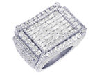 Bague diamant véritable émeraude rectangulaire certifiée VVS EGL 14,44 ct or blanc 10k...