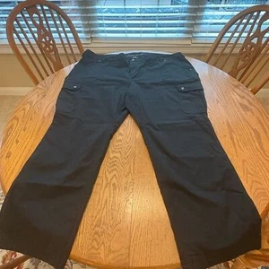 Duluth Trading Co Fire Hose Duluthflex Cargo Pants Womens Plus 28W Black 28W 31 - Picture 1 of 10