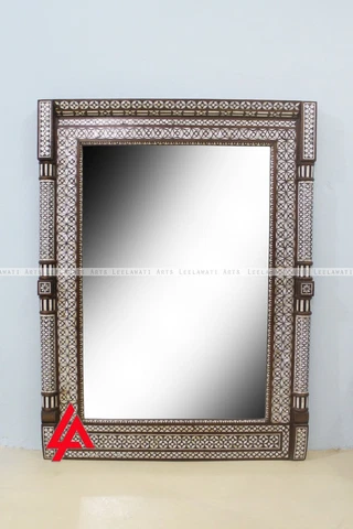 Antique Mother Of Pearl Moroccan Design Mirror Frame Cover