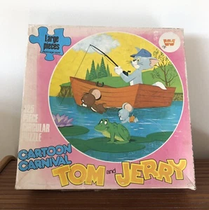 Vintage Tom & Jerry Jigsaw Puzzle - 125 Pieces Circular Puzzle - Picture 1 of 11