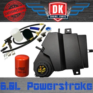 6.0 Ford Powerstroke Black Coolant Filtration Kit Degas Bottle Overflow Aluminum - Bild 1 von 4