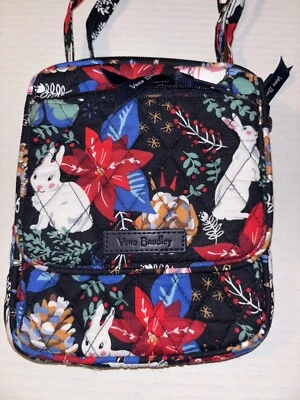 NUEVO CON ETIQUETAS VERA BRADLEY RFID Mini Cartera Hipster Invierno Bosque Conejos Foto 1 de 4