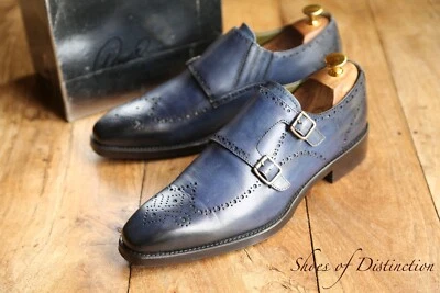 Donald J Pliner Blue Brogue Double Monk Buckle Schuhe UK 8,5 M US 9,5 EU 42,5 - Bild 1 von 4