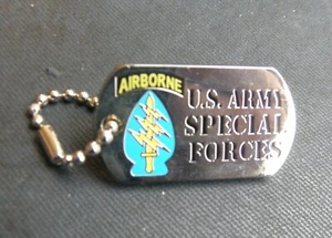 US Army Special Forces Mini Dog Tag Lapel Pin Badge 1.25 x 1/2 inch - Picture 1 of 3