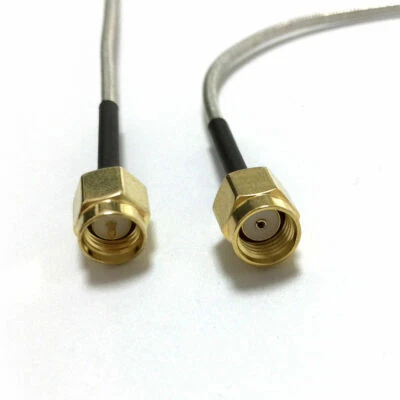 SMA Male to RP SMA Plug Inner Hole Semi-Flexible Cable RG405.086" 20CM for WIFI - Image 1 of 4